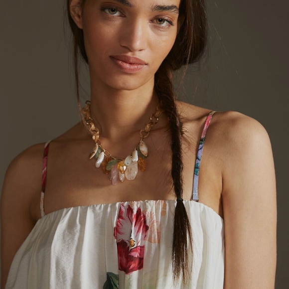 ANTHROPOLOGIE Strapless Maxi Dress, Ivory Floral, NWT! - Picture 4 of 14